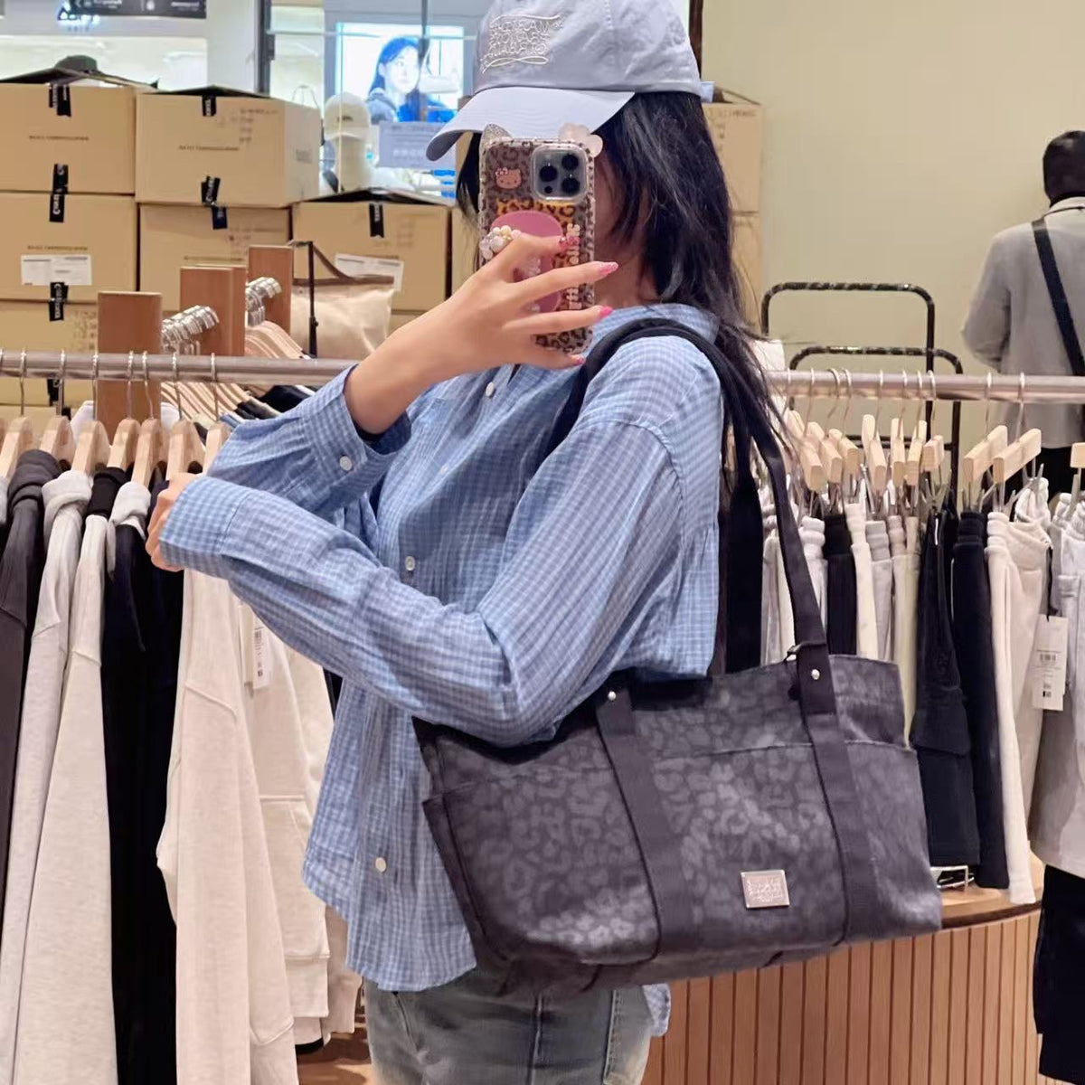 韓國 Marithe Francois Girbaud Classic Logo Pattern Canvas Shoulder Bag【MD187】