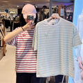 韓國 National Geographic Striped Semi-Overfit Pocket Short Sleeve T-shirt【NG954】