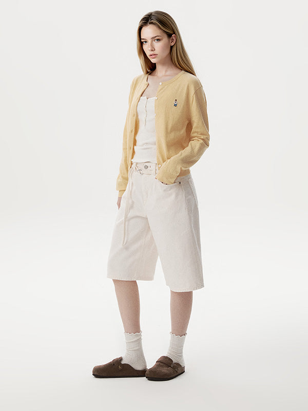 韓國 WhoAU Bermuda Denim Shorts【WA359】