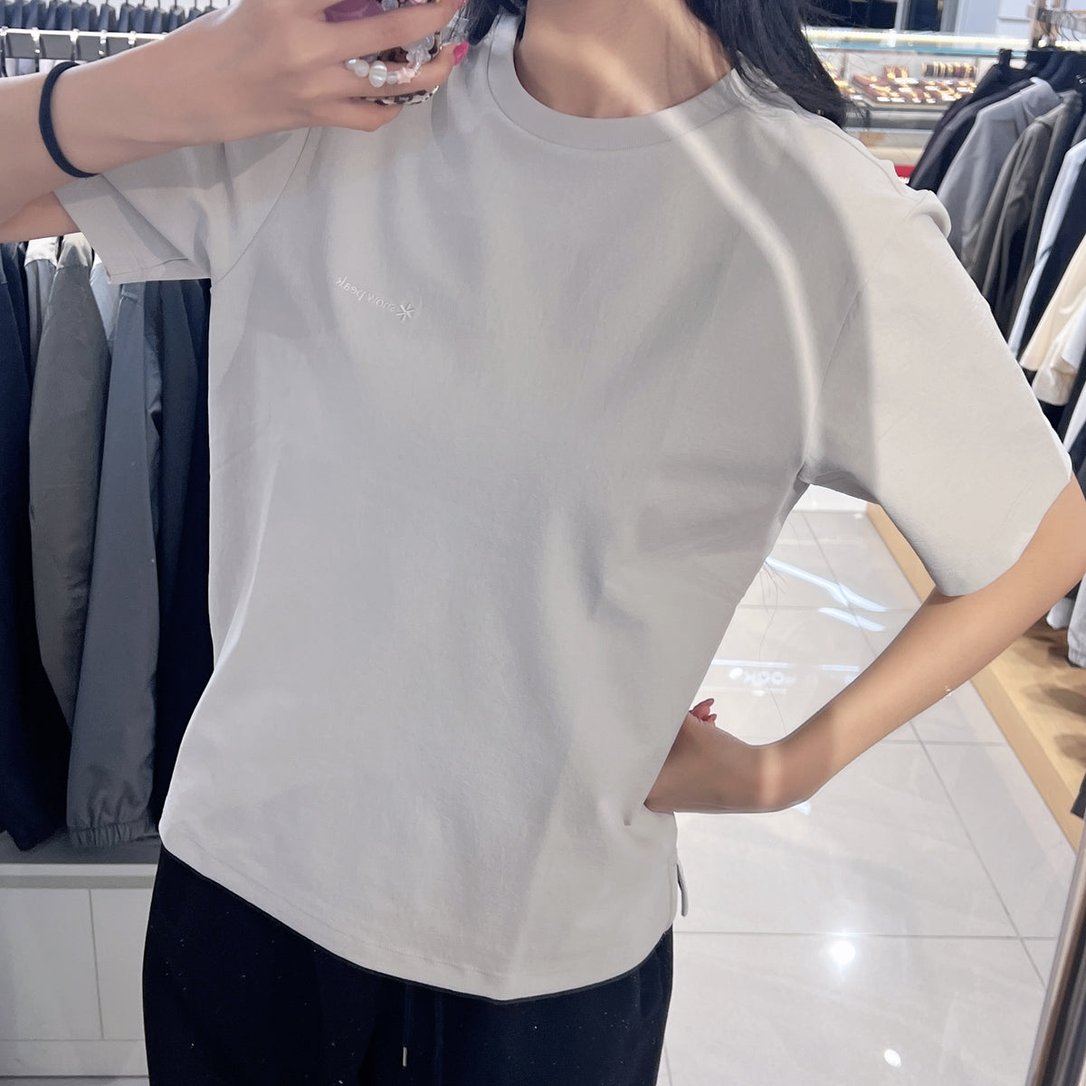 韓國 Snowpeak Classic Woven Women's Short Sleeve T-shirt【SN158】