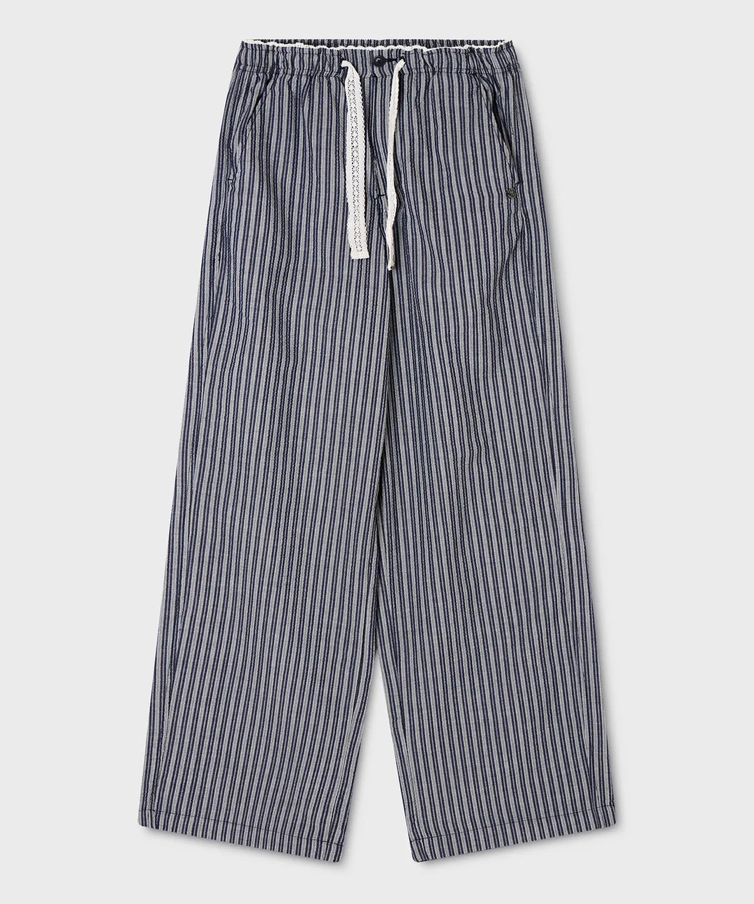 韓國 WhoAU Seersucker Stripe Pants【WA339】