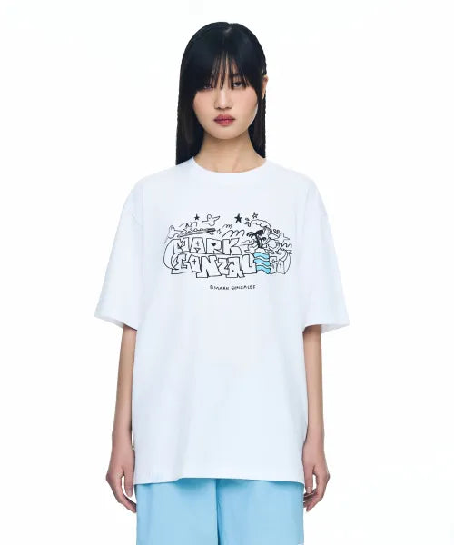 韓國 Mark Gonzales Mark Gonzales X Barrel Graphic Short Sleeve T-shirt【MG355】