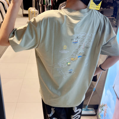 韓國 National Geographic Crow Uni COOL MAX World Map Graphic Basic Fit Short Sleeve T-shirt【NG969】