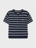 韓國 WhoAU Steve R-neck Cable ShortSleeve Cardigan【WA323】