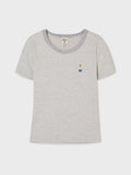 韓國 WhoAU Steve Ribbed Short Sleeve T-shirt【WA268】