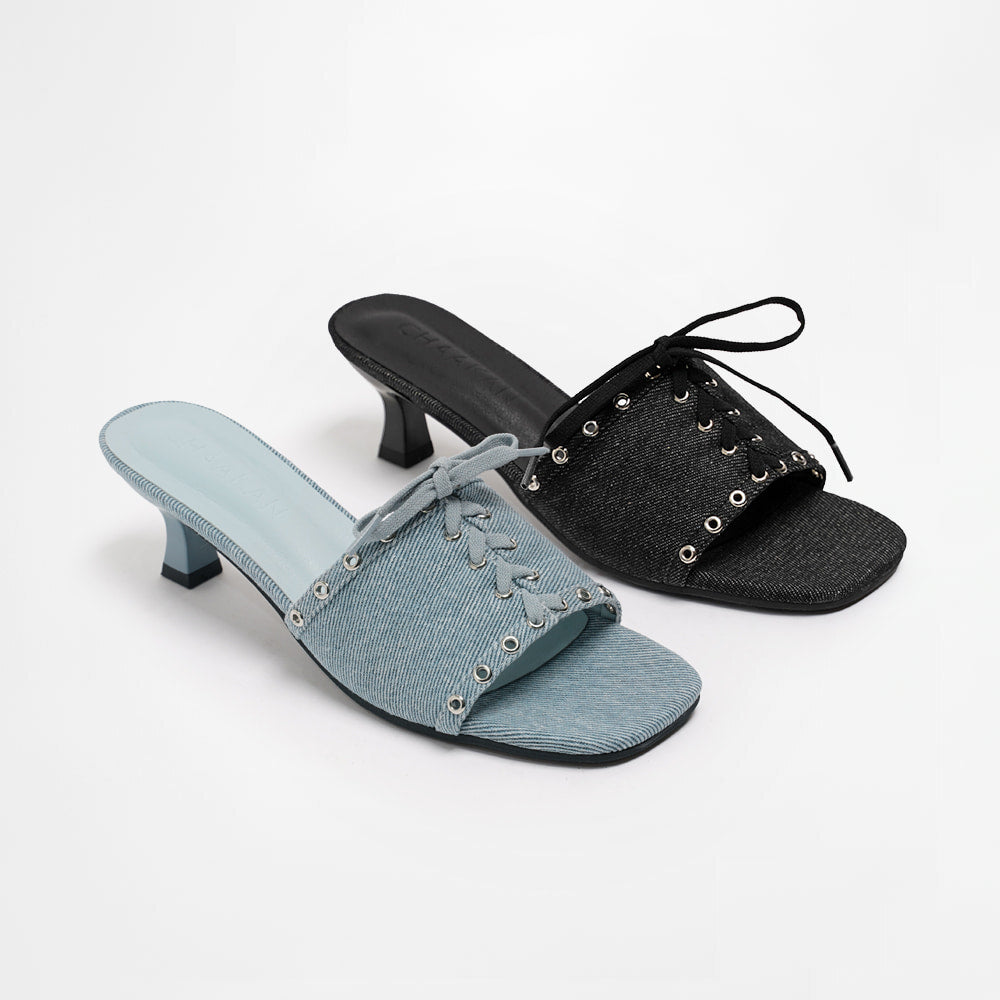 韓國 Chaakan Spooky Lace-up Mule Slippers【CN024】