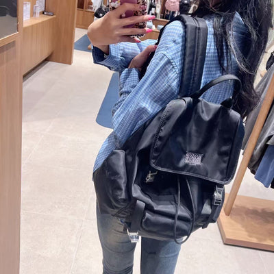 韓國 Marithe Francois Girbaud Classic Logo Metal Buckle Backpack【MD113】