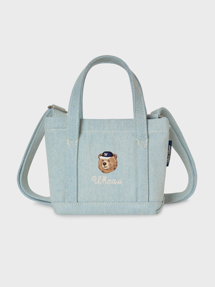 韓國 WhoAU Steve Denim Mini Tote Bag【WA301】
