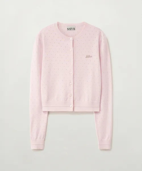 韓國 Satur (W) Pointel Crew Neck Cardigan【SR396】