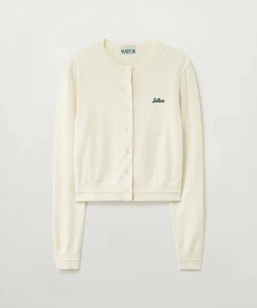 韓國 Satur (W) Pointel Crew Neck Cardigan【SR396】