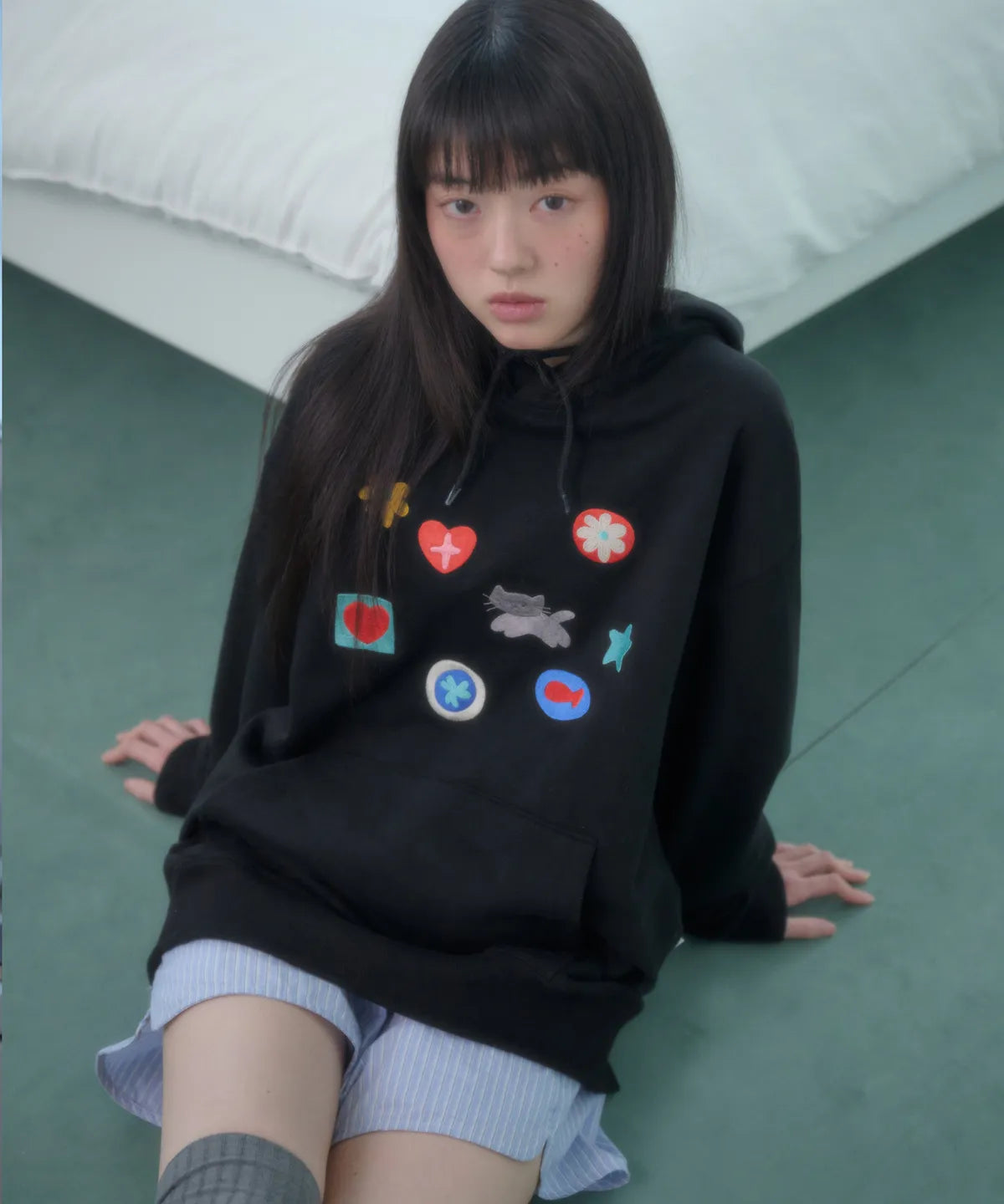 韓國 Ambler Symbol Embroidered Hoodie【AR170】
