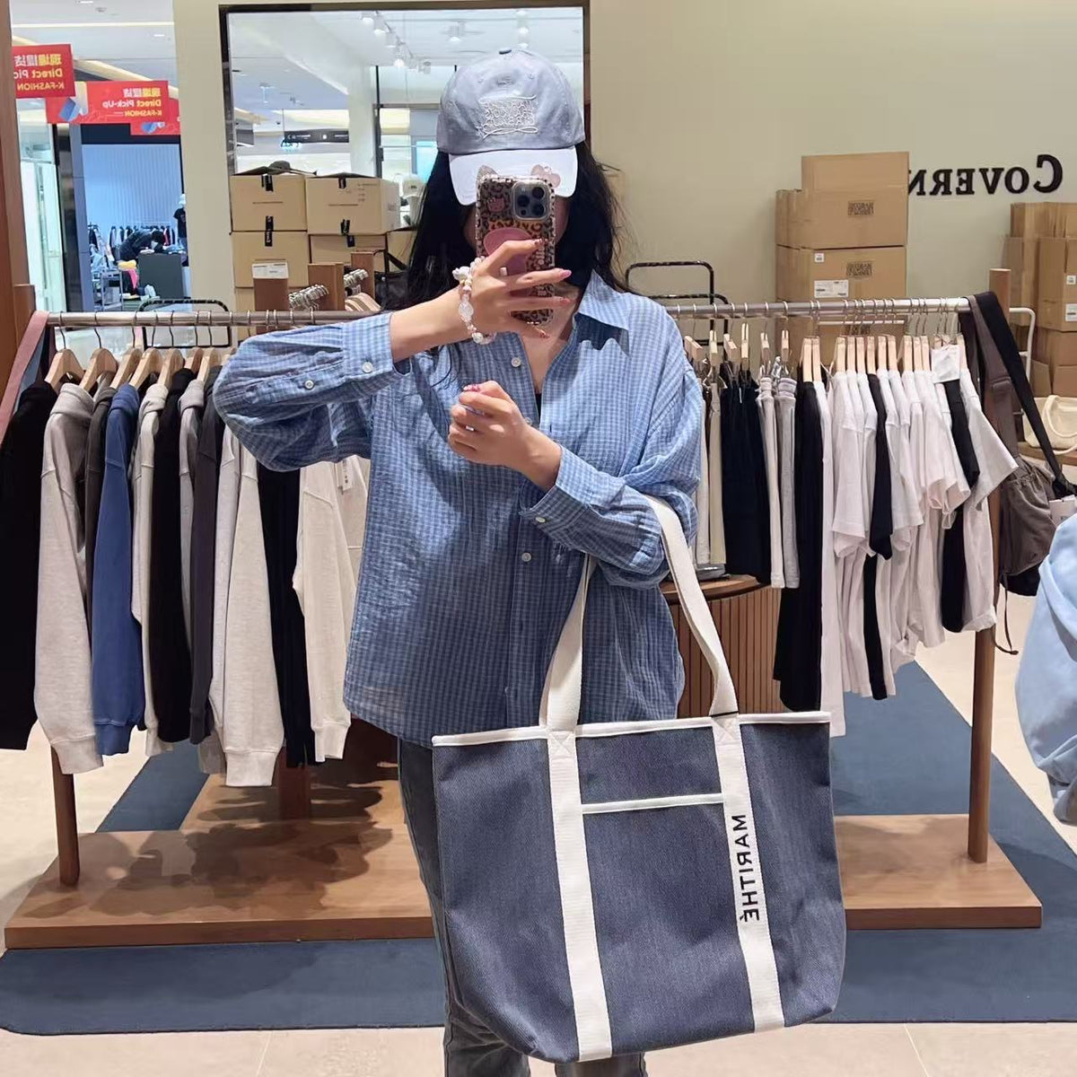 韓國 Marithe Francois Girbaud Regular Logo Big Cotton Bag【MD145】