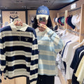 韓國 Satur Apero Stripe Pique Long Sleeve (男女同款)【SR326】