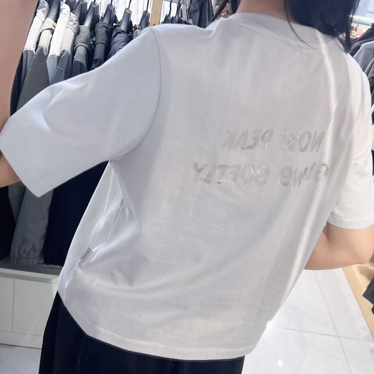 韓國 Snowpeak Cotton Women's Lettering Short Sleeve T-shirt【SN160】