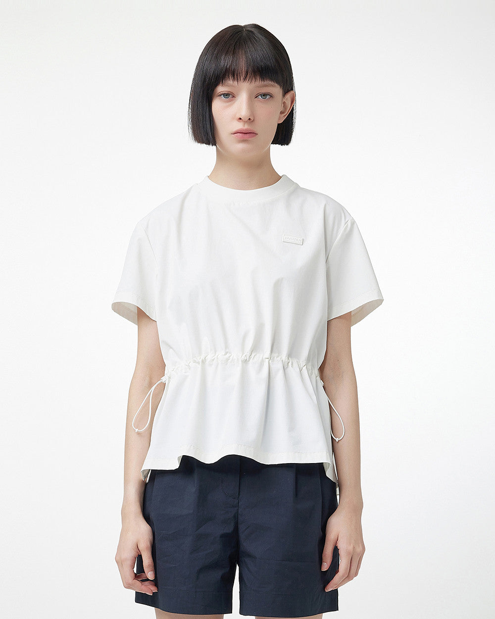 韓國 Hunter Women's Woven Waist String Tee【HR048】