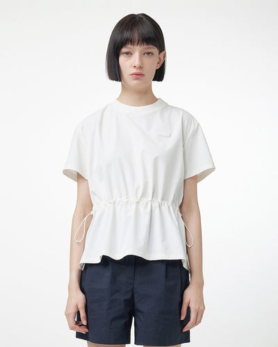 韓國 Hunter Women's Woven Waist String Tee【HR048】