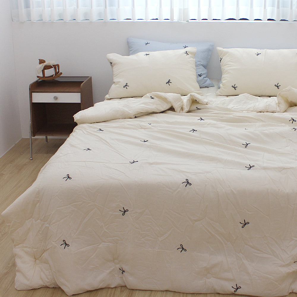 韓國 浪滿六月法式蝴蝶刺繡結莫代爾(無花邊)【SM1365】