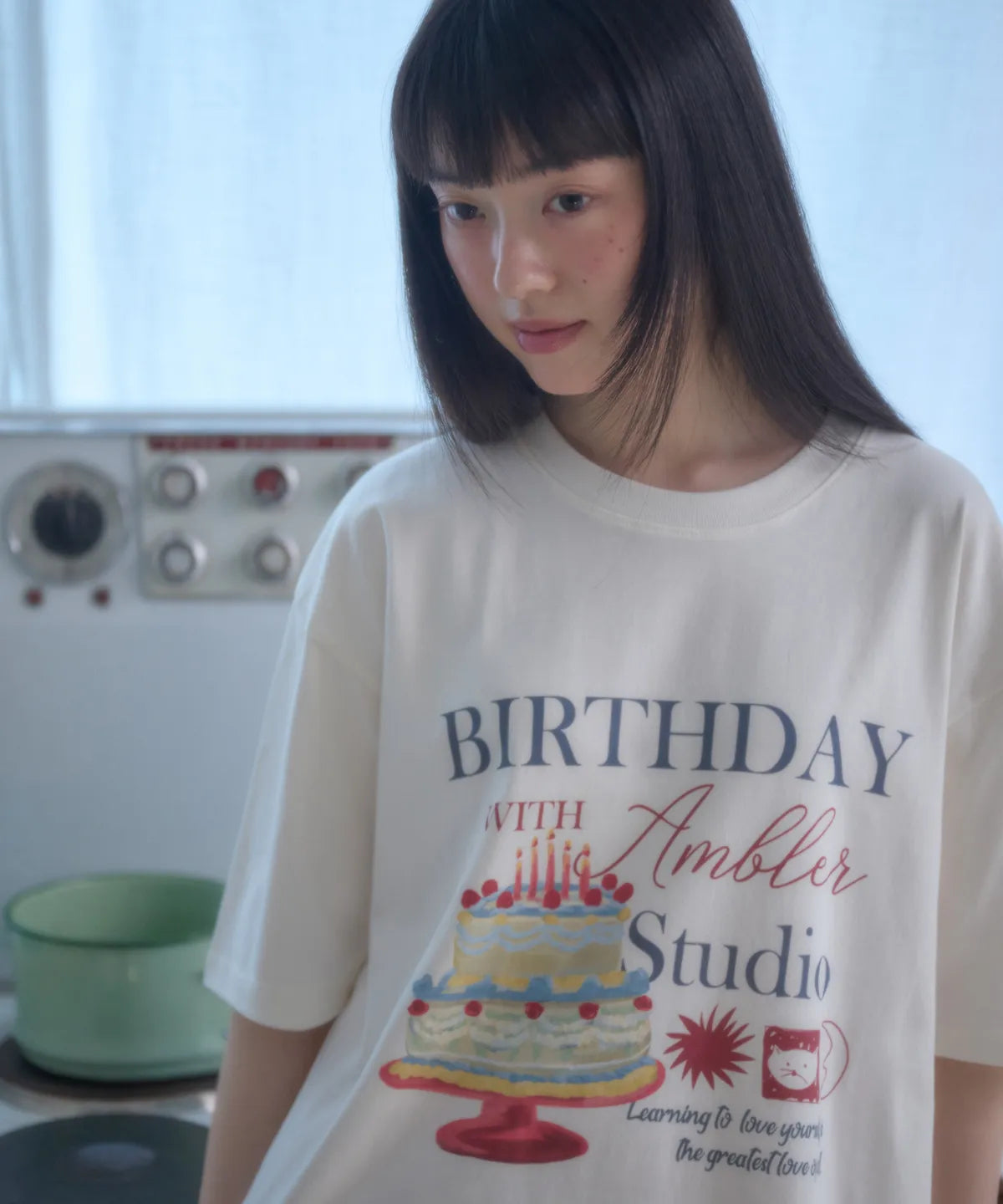 韓國 Ambler Happy birthday graphic short sleeve T-shirt【AR179】