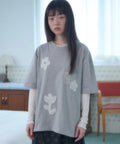 韓國 Ambler See-Through Flower Embroidered Short Sleeve T-shirt【AR183】