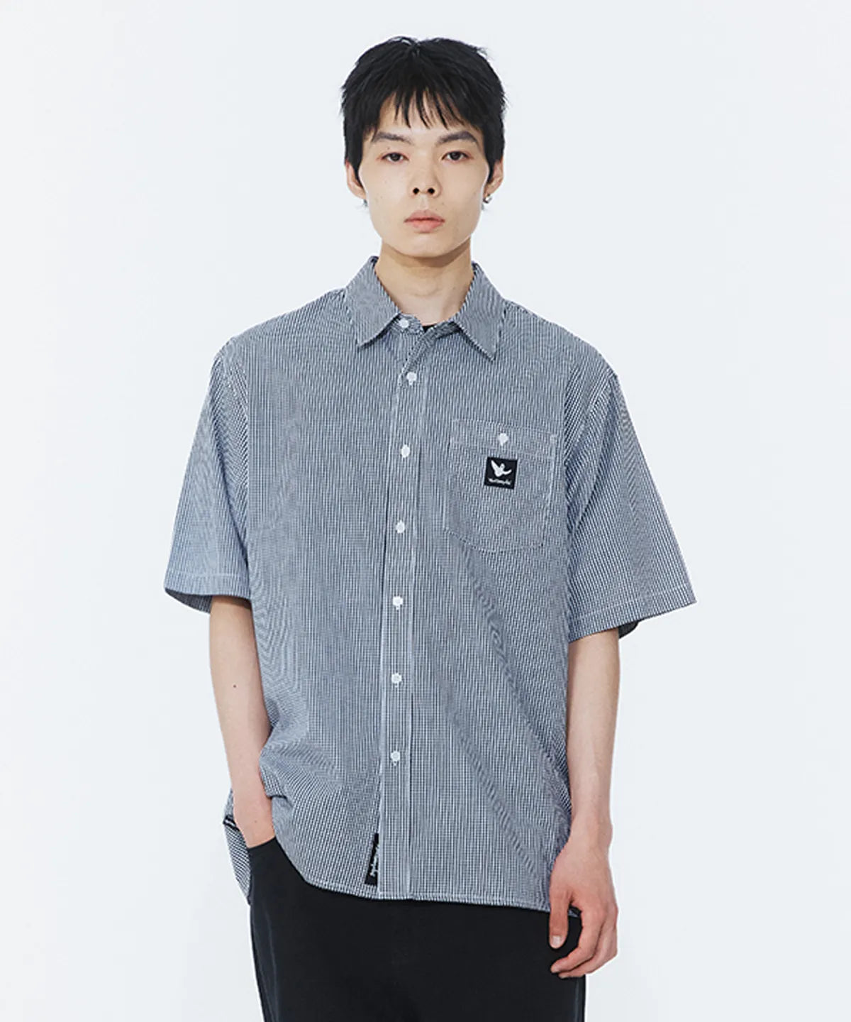 韓國 Mark Gonzales Pocket Gingham Check Short Sleeve Shirt【MG384】