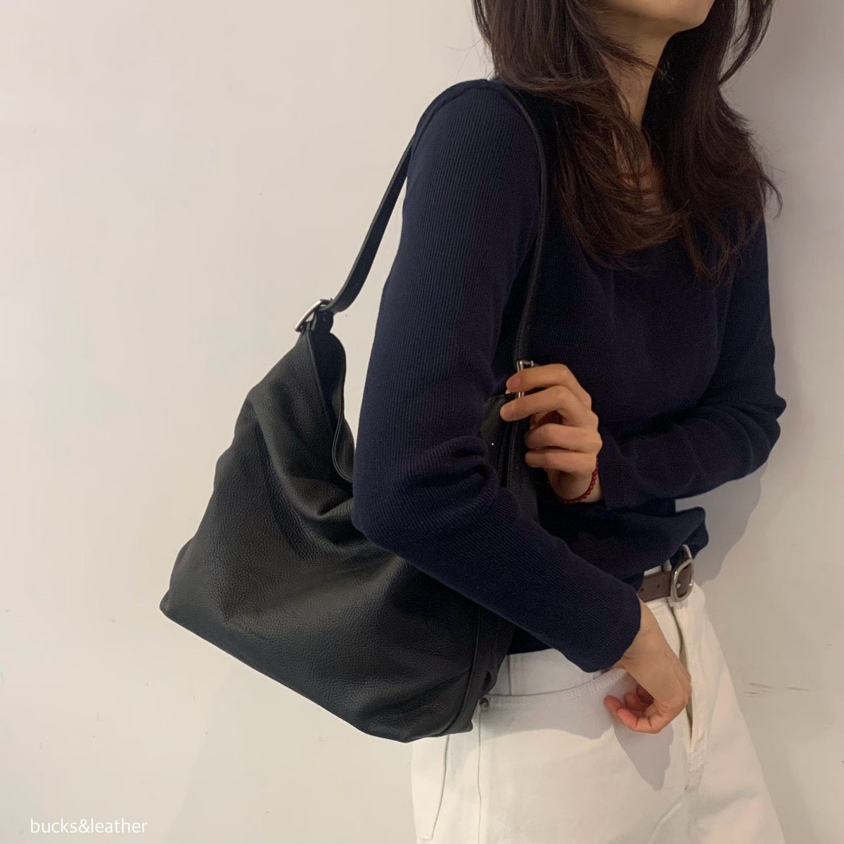 韓國 Bucks & Leather 26SS 褶皺扣飾包【SM2317】