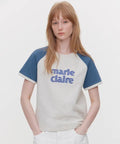 韓國 Marie Claire Colorblock Patch Raglan T-Shirt【SC655】