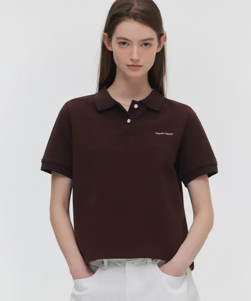 韓國 Marie Claire Origin Logo Pique Polo-T-Shirt【SC658】