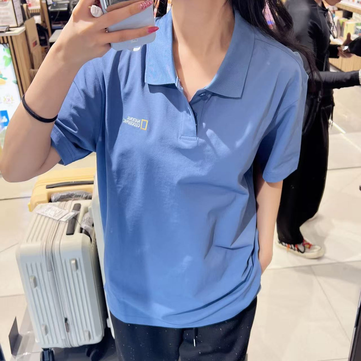 韓國 National Geographic Caridi Piqué Short Sleeve Collared T-shirt【NG854】