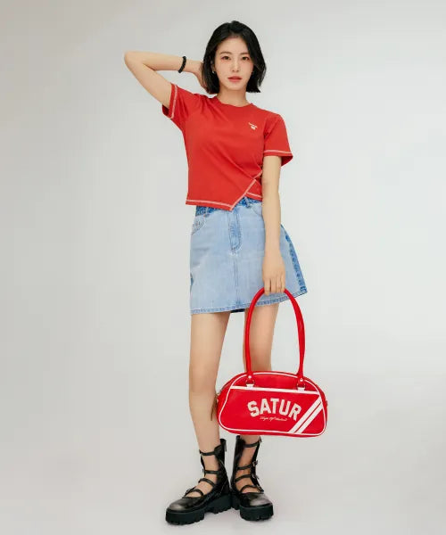 韓國 Satur Lawton Contrast Bowling Bag【SR384】
