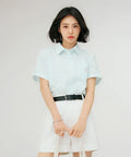 韓國 Satur (W) Rolled-up Half Shirt【SR415】