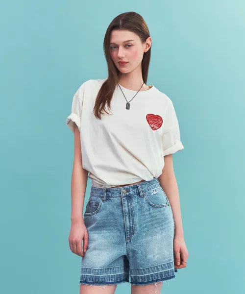 韓國 Satur Saturday Mood Small Graphic Short Sleeve T-shirt【SR413】