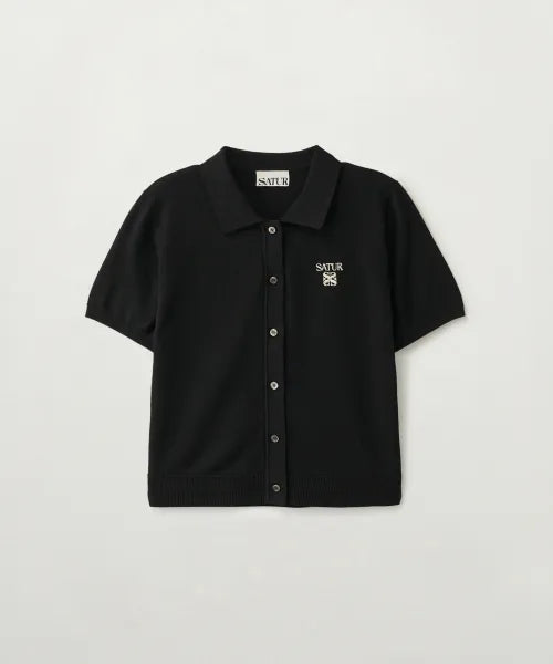 韓國 Satur (W) Collared Half Knit Cardigan【SR406】