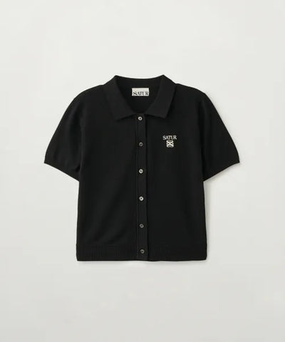 韓國 Satur (W) Collared Half Knit Cardigan【SR406】