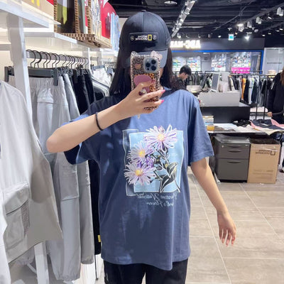 韓國 National Geographic Flower Front Artwork Short Sleeve T-shirt【NG1049】