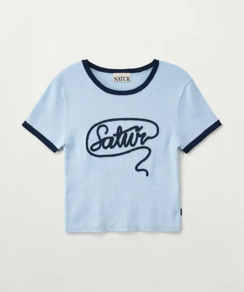 韓國 Satur (W) Rope Logo Ringer Half Knit【SR410】