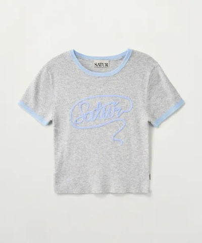 韓國 Satur (W) Rope Logo Ringer Half Knit【SR410】