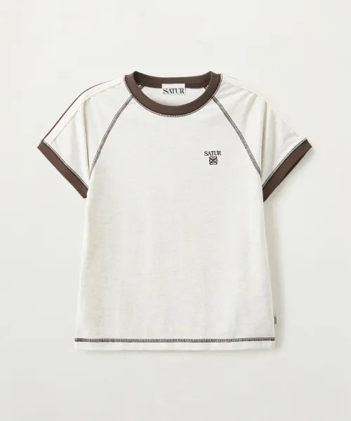 韓國 Satur (W) Lawton Stitch Ringer Short Sleeve T-shirt【SR412】