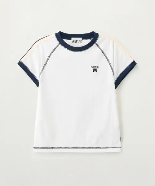 韓國 Satur (W) Lawton Stitch Ringer Short Sleeve T-shirt【SR412】