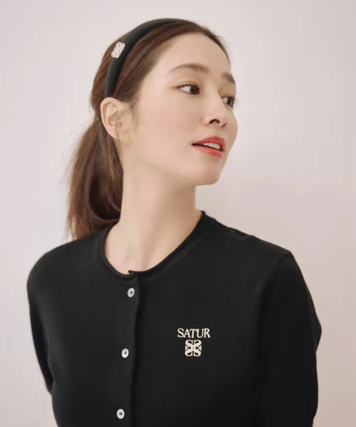 韓國 Satur (W) Fine Half Crewneck Cardigan【SR407】