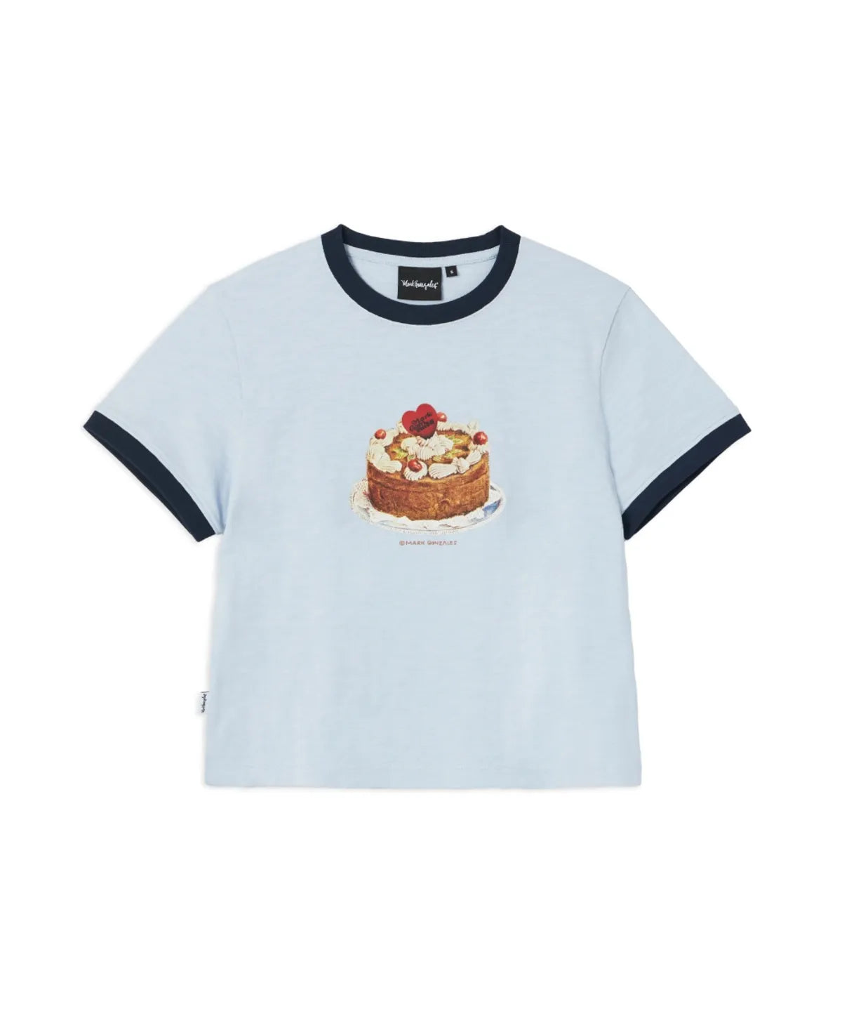 韓國 Mark Gonzales Women's Cake Ringer Crop Short Sleeve T-shirt【MG348】
