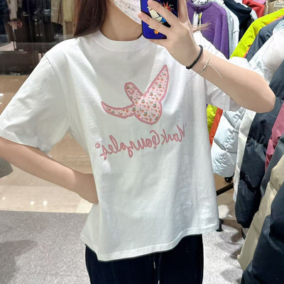 韓國 Mark Gonzales Women's Angel Graphic Short Sleeve T-Shirt【MG223】