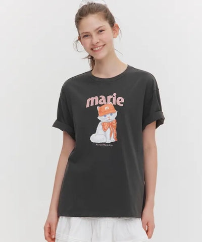 韓國 Marie Claire Ribbon Cats T-Shirt【SC657】