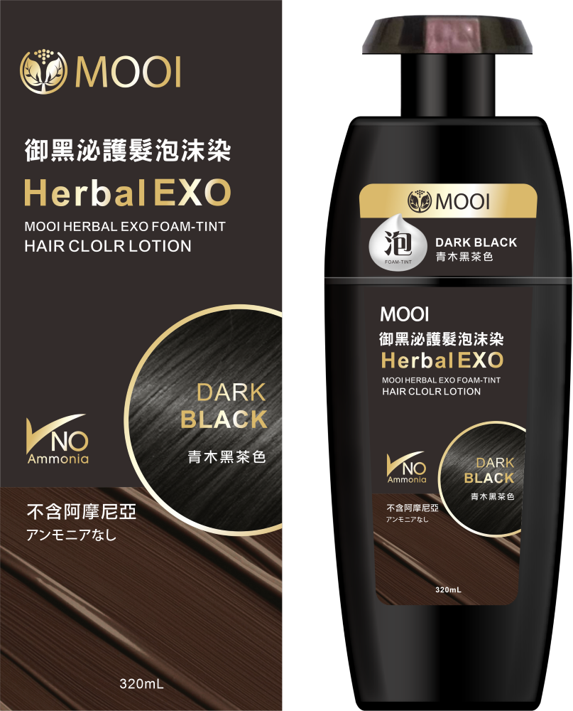 MOOI 外泌體泡沫染髮320ml 青木黑茶色(黑)【SM2462】