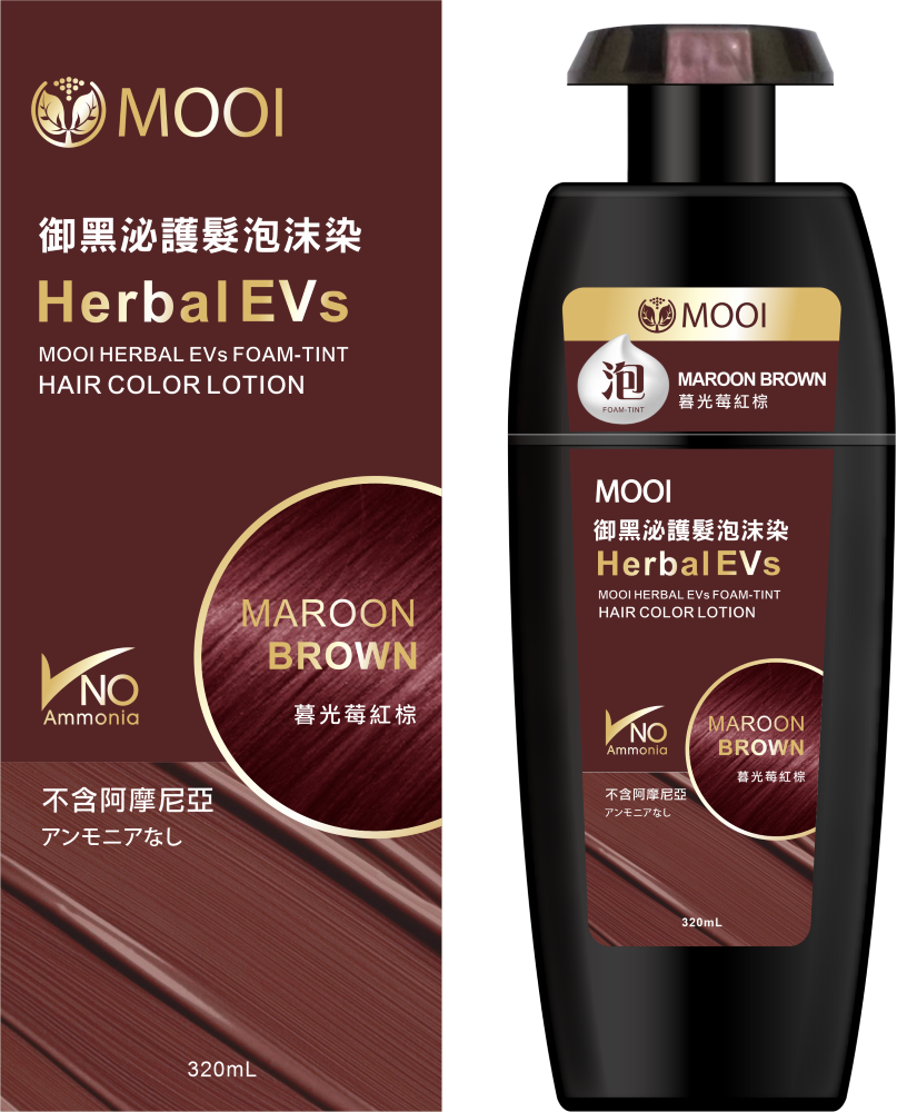 MOOI 外泌體泡沫染髮320ml 暮光莓紅棕(紅)【SM2464】
