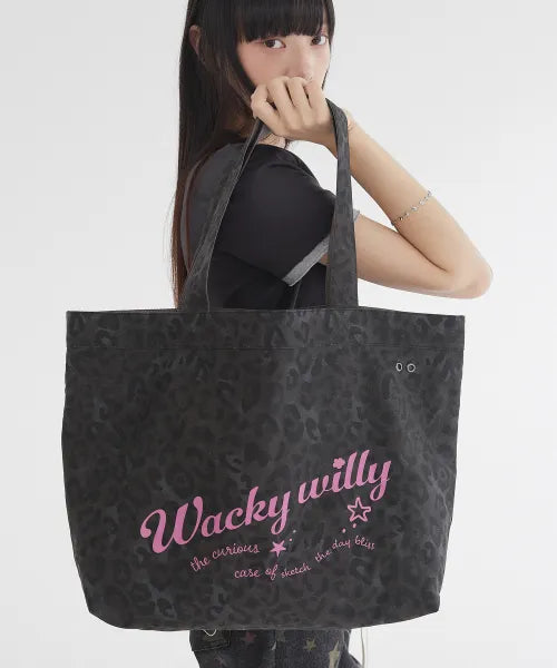韓國 Wacky Willy Women's Leopard Reversible Tote Bag【WW267】