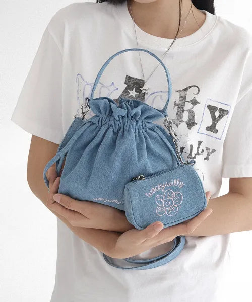 韓國 Wacky Willy Women's Denim Pouch Set【WW268】