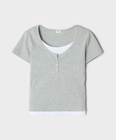 韓國 SPAO Henley Neck Short Sleeve Tee【SP439】