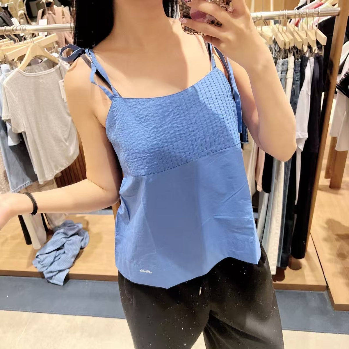 韓國 Marithe Francois Girbaud W Pintuck Camisole Blouse【MD317】