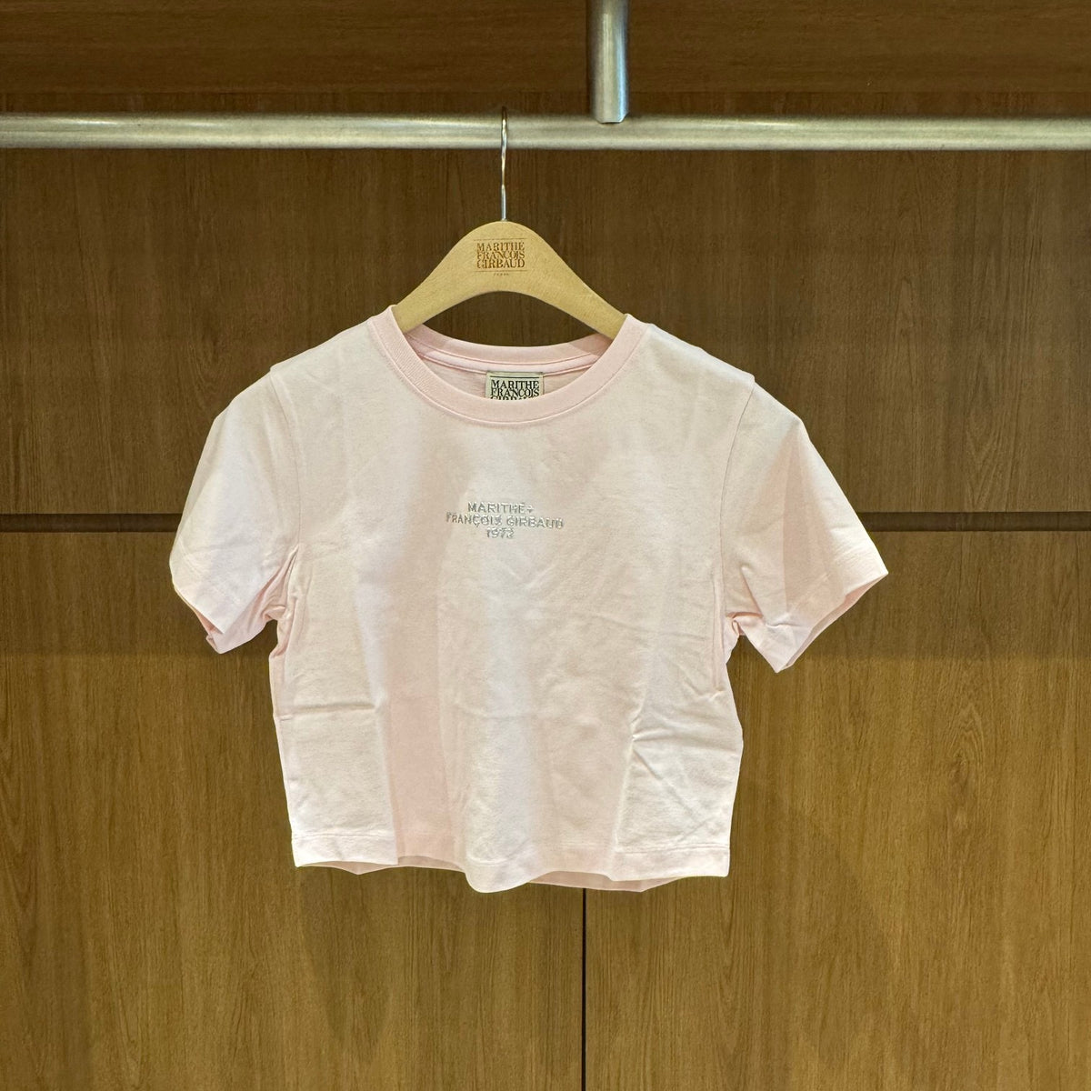 韓國 Marithe Francois Girbaud W Silver Lettering Crop Tee【MD303】
