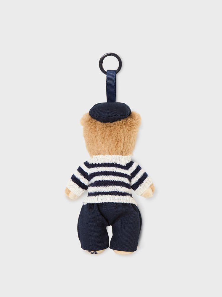 韓國 WhoAU Fluffy Bear Stripe Keyring【WA083】